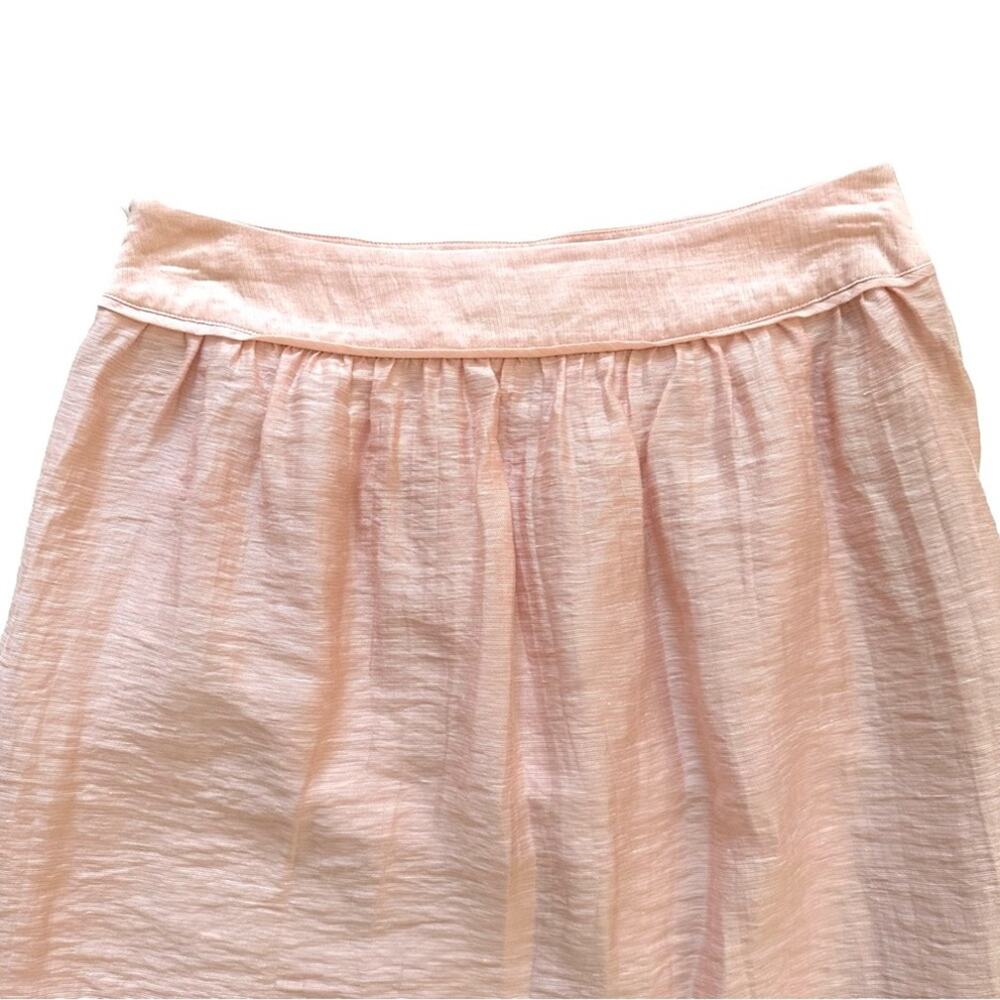 Ann Taylor Loft Skirt Pink Linen Blend Pockets Lined Full Mini Skirt Size 6 - Picture 7 of 11